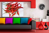 Chilli Rot Grün Leinwandbild AK Art Bilder Mehrfarbig Kunstdruck Wandbild XXL