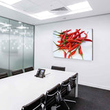 Chilli Rot Grün Leinwandbild AK Art Bilder Mehrfarbig Kunstdruck Wandbild XXL