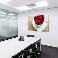 Himbeeren in der Tasse Rot Leinwandbild AK Art Bilder Mehrfarbig Kunstdruck XXL
