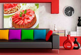 Erdbeertorte Leinwandbild AK Art Bilder Mehrfarbig Kunstdruck Wandbild TOP XXL