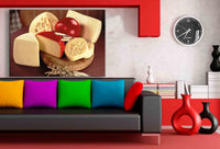 Käse Leinwandbild AK Art Bilder Mehrfarbig Kunstdruck XXL Wandbild Wanddeko TOP