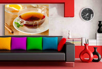 Tee Tasse Minze Leinwandbild AK Art Bilder Mehrfarbig Kunstdruck XXL Wandbild