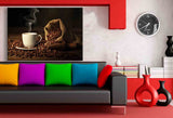 Kaffe Kaffebohnen Tasse Leinwandbild AK Art Bilder Mehrfarbig Kunstdruck TOP XXL