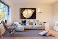 Kaffe Kaffebohnen Blat Leinwandbild AK Art Bilder Mehrfarbig Kunstdruck Wandbild