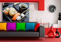 Sushi Leinwandbild AK Art Bilder Mehrfarbig Kunstdruck XXL Wandbild Wanddeko