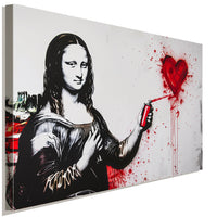 Mona Lisa mit Spraydose – Streetart Leinwandbild im Pop-Art Stil | AK ART