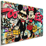 TOGETHER RICH – Pop-Art Leinwandbild im Mickey-Stil für Power-Couples | AK ART
