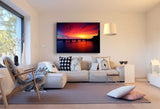 Sonnenuntergang & Meer Leinwandbild AK Art Bilder Mehrfarbig Wandbild Kunstdruck