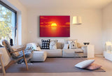 Sonnenaufgang Halb Rot Leinwandbild AK Art Bilder Mehrfarbig Kunstdruck TOP XLL