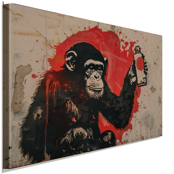Streetart Affe mit Spraydose – Urbanes Leinwandbild mit Aussagekraft | AK ART