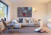 Vogel im Wald Grau Leinwandbild AK Art Bilder Mehrfarbig Kunstdruck XXL Wandbild