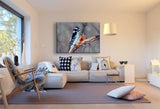 Vogel auf Ast Wald Leinwandbild AK Art Bilder Mehrfarbig Kunstdruck XXL Wandbild