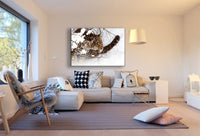 Gepard im Schnee Baum Leinwandbild AK Art Bilder Mehrfarbig Kunstdruck Wandbild