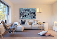 Zebras Afrika Leinwandbild AK Art Bilder Mehrfarbig Kunstdruck XXL Wandbild TOP