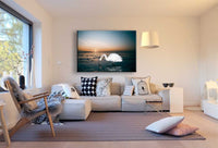 Weißer Schwan Strand Leinwandbild AK Art Bilder Mehrfarbig Kunstdruck WAndbild