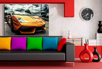 Lamborghini Orange Leinwandbild AK ART Kunstdruck Mehrfarbig Wandbild Wanddeko Auto