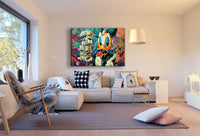 Donald Duck Streetart Leinwandbild – Pop-Art Geldmotiv in knalligen Farben | AK ART