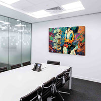 Donald Duck Streetart Leinwandbild – Pop-Art Geldmotiv in knalligen Farben | AK ART