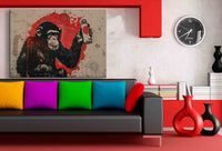 Streetart Affe mit Spraydose – Urbanes Leinwandbild mit Aussagekraft | AK ART