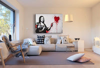 Mona Lisa mit Spraydose – Streetart Leinwandbild im Pop-Art Stil | AK ART