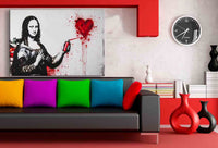 Mona Lisa mit Spraydose – Streetart Leinwandbild im Pop-Art Stil | AK ART
