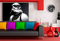 Star Wars Stormtrooper S/W Leinwandbild AK ART Kunstdruck Wandbild Wanddeko XXl