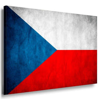 Flagge Tschechien Leinwandbild AK Art Bilder Mehrfarbig Kunstdruck Wandbild XXL