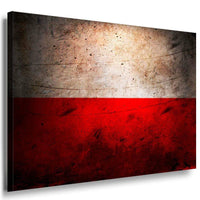 Flagge Polen Leinwandbild AK Art Bilder Mehrfarbig Kunstdruck Wandbild Wanddeko