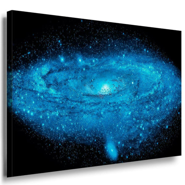 Galaxie Blau Weltraum Leinwandbild AK Art Bilder Mehrfarbig Kunstdruck Wandbild