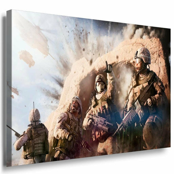 Soldaten Kampf Wuste Leinwandbild LaraArt Bilder Leinwand Bild Mehrfarb