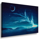 Komet Winter Nacht Leinwandbild AK Art Bilder Mehrfarbig Kunstdruck Wandbild XXL