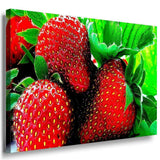 Erdbeeren Leinwandbild AK Art Bilder Mehrfarbig Wandbild Kunstdruck Wanddeko
