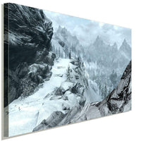 Skyrim Schnee Berge Leinwandbild AK Art Studio Wanddeko Wandbild Kunstdruck XXL