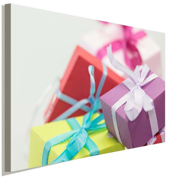 Geschenke Pakete Schleife Weihnachten Gaben Leinwandbild AK ART Wanddeko XXL TOP