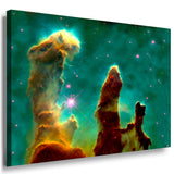 Galaxie Nebel Grun AK ART Leinwandbilder Mehrfarbig Kunstdruck Wandbild XXL TOP