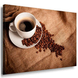 Kaffe Kaffebohnen Tasse Leinwandbild AK Art Bilder Mehrfarbig Kunstdruck TOP XXL 2