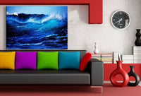 Ozean Wellen Leinwandbild AK Art Bilder Mehrfarbig Wandbild Kunstdruck Wanddeko