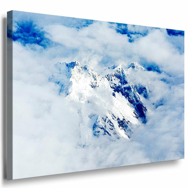 Berge im Nebel Leinwandbild AK Art Bilder Mehrfarbig Wandbild Kunstdruck TOP XXL
