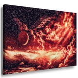 Planet Wolken Rot Sterne AK ART Leinwandbilder Mehrfarbig Kunstdruck Wandbild