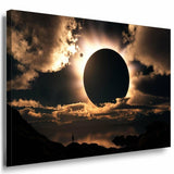 Sonnenfinsternis Wolken Leinwandbild AK Art Bilder Mehrfarbig Kunstdruck XXL