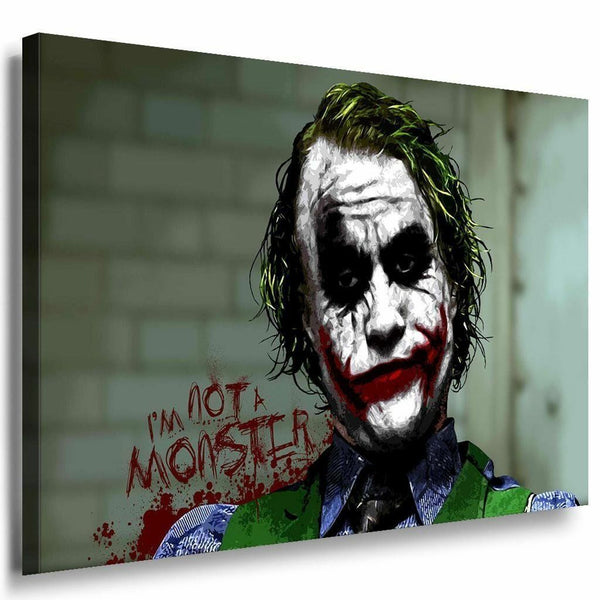 Batman Joker Heath Ledger Leinwandbild AK ART Kunstdruck Rahmen