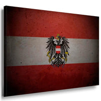 Flagge Osterreich Austria Leinwandbild AK Art Bilder Mehrfarbig Wandbild XXL