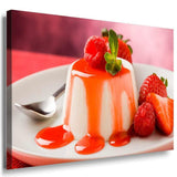 Pudding Erdbeere Leinwandbild AK Art Bilder Mehrfarbig Kunstdruck Wandbild XXL