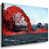 Lava Rot Schwarz Leinwandbild AK Art Bilder Mehrfarbig Kunstdruck Wandbild XXL