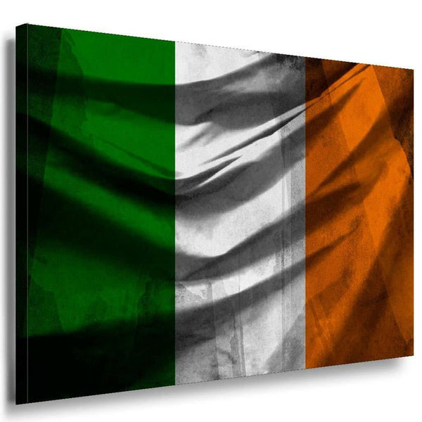 Flagge Irland Leinwandbild AK Art Bilder Mehrfarbig Kunstdruck Wandbild TOP XXL