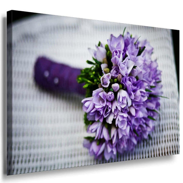 Viloette Blume Straus Leinwandbild AK Art Bilder Mehrfarbig Kunstdruck Wandbild