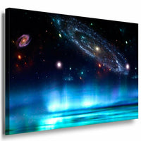 Galaxien Aurora Weltraum Leinwandbild AK Art Bilder Mehrfarbig Kunstdruck XXL