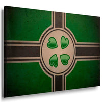 Flagge Irisch Leinwandbild AK Art Bilder Mehrfarbig Kunstdruck Wandbild TOP XXL