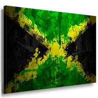 Flagge Jamaika Leinwandbild AK Art Bilder Mehrfarbig Kunstdruck Wandbild XXL