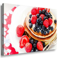 Pfannkuchen Fruchte Beeren Leinwandbild AK Art Bilder Mehrfarbig Kunstdruck XXL
